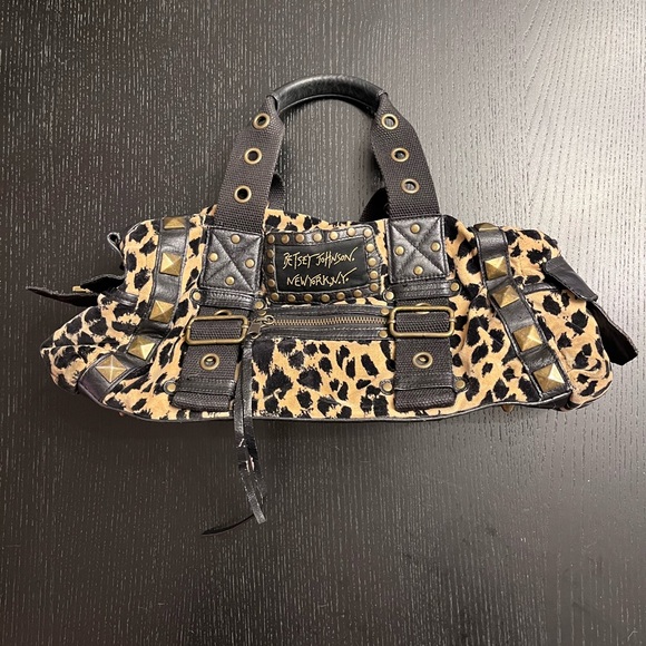 Vintage Betsey Johnson leopard print hand bag purse - Picture 11 of 14
